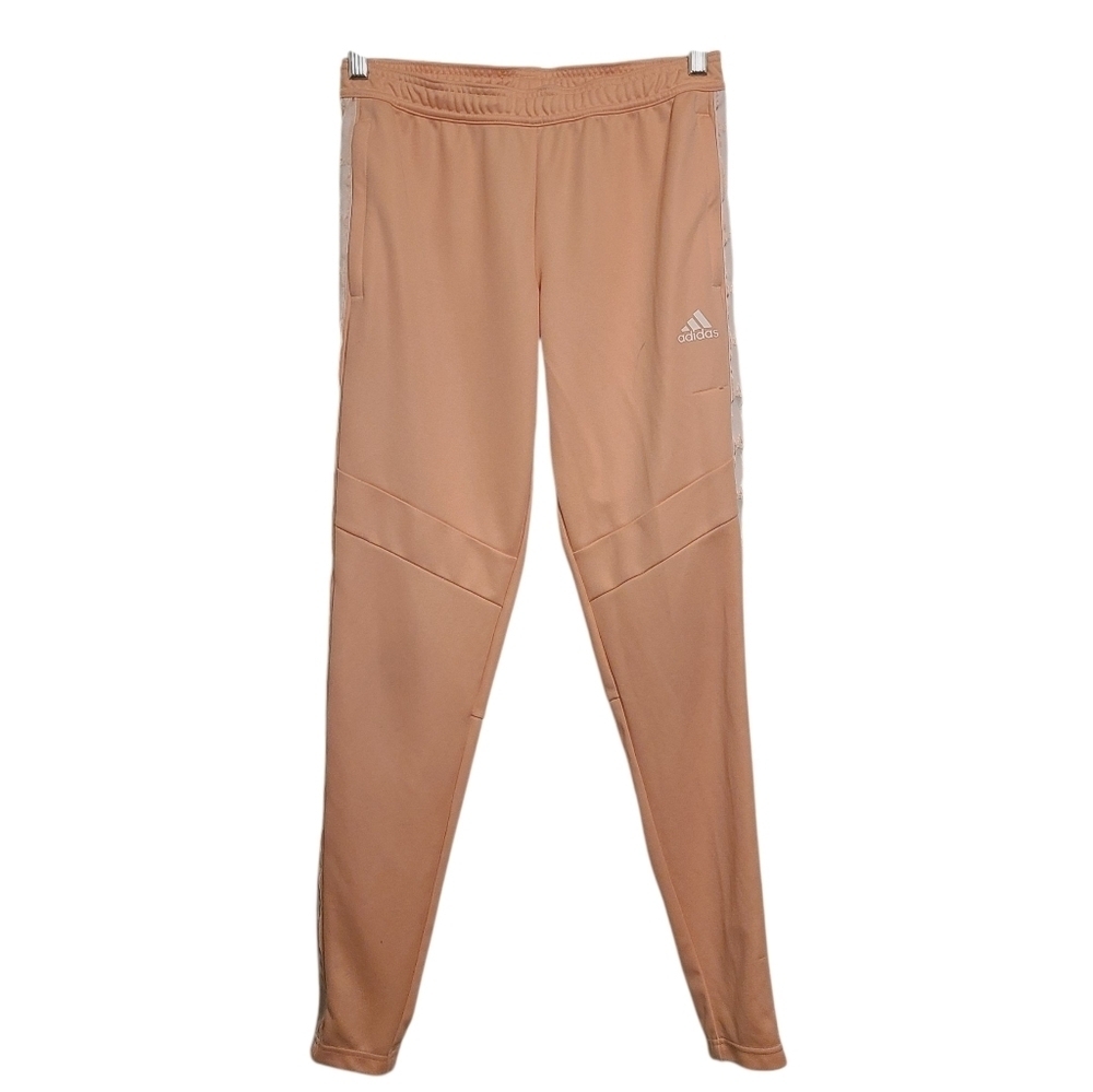 Adidas | Women's Pink & White Track Athleisure Jogging Pants (Size Small)